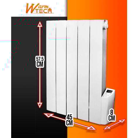 Radiateur inertie fluide 900 W 5 éléments - Warm Tech
