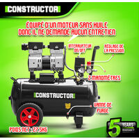 Compresseur 750W - 50L silencieux - Constructor