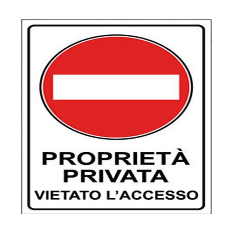 Cartello 20x30cm proprietà privata vietato l'accesso