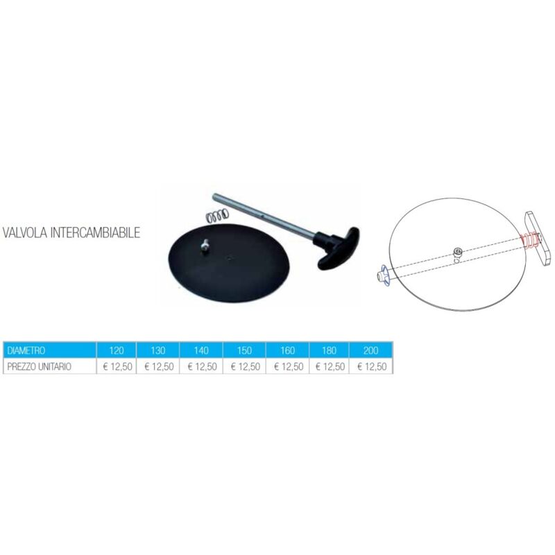 Tubo Per Stufa LANZZAS Fire 500mm Con Valvola A Farfalla – Diametro 200mm – Verniciato Grigio Ghisa