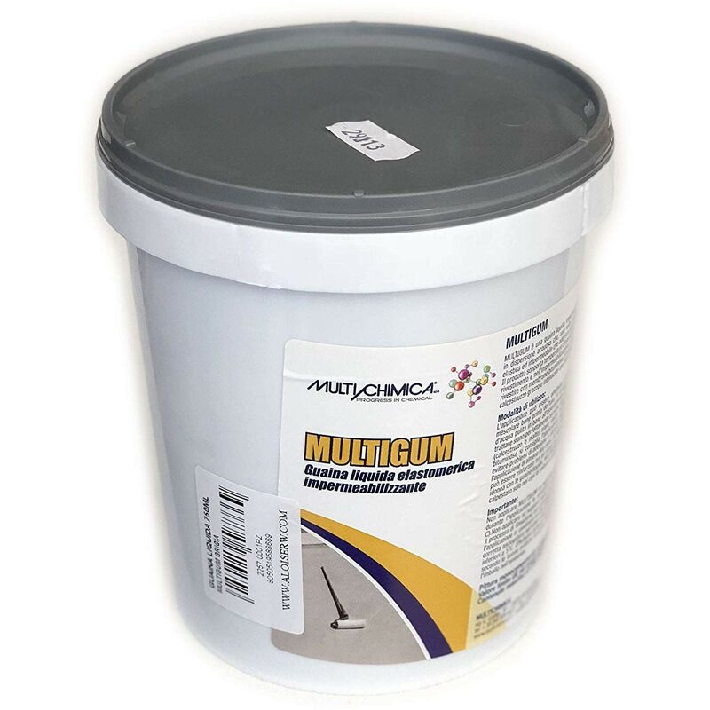 Multichimica multigum 750ml guaina liquida elastomerica impermeabilizzante,  formato da 750ml, colori disponibili grigia