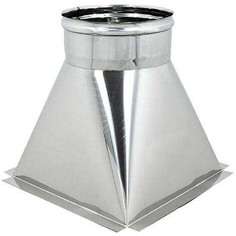 Tramoggia inox 6 decimi aisi 304 con aletta base 25x25cm a innesto f, diametro 230mm