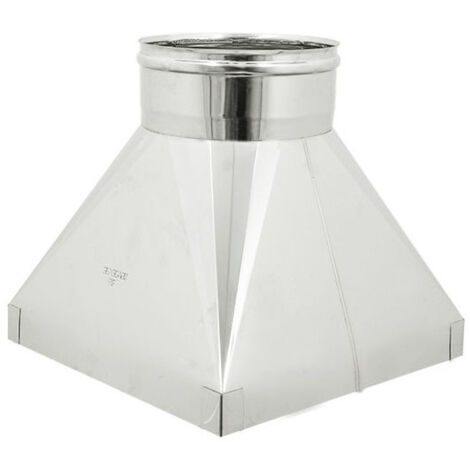 Tramoggia inox 6 decimi aisi 304 con fascia base 20x20cm a innesto f, diametro 180mm