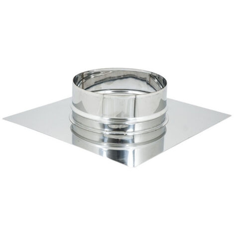 Base forata inox da 300x300mm a innesto m 150 - 250mm 6 decimi, diametro 160mm