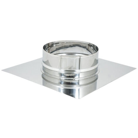 Base forata inox da 350x350mm a innesto m 150 - 300mm 6 decimi, diametro 300mm