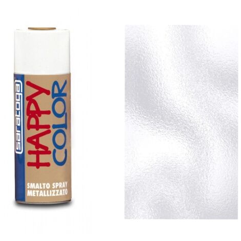 Saratoga bomboletta happy color 400ml metallizzata sovraverniciabile brillante, colori happy color 006 argento (1/7)