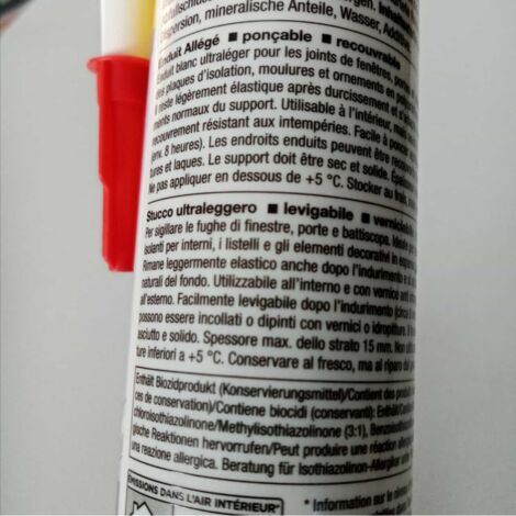Decomur l10 310ml stucco bianco in cartuccia ultraleggero pronto all'uso