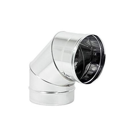 Gomito curva acciaio inox 130mm 5 decimi aisi 304, scegli se 90 gradi