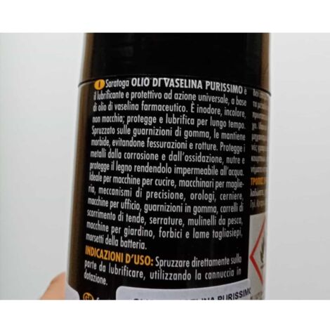 Saratoga 400ml olio di vaselina purissimo spray lubrificante e protettivo con cannuccia dosatrice