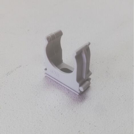 Supporto a scatto da 20mm clips fissa tubo colore grigio - 20pz (1/5)