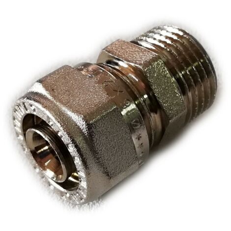 Raccordo 20x1/2'' diritto m maschio a stringere per tubo multistrato (1/2)