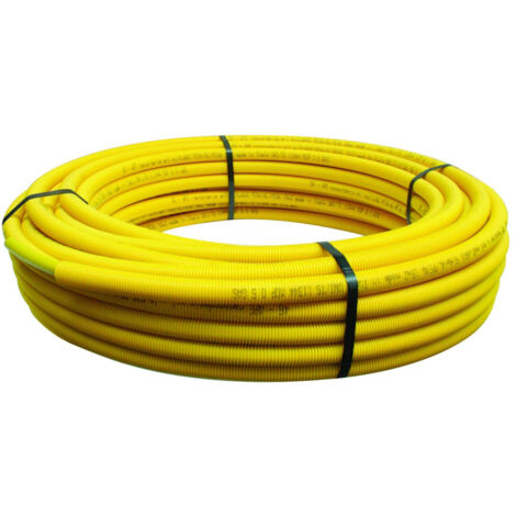 Tubo multistrato 16x2,0mm - 1mt giallo rivestito giallo per gas