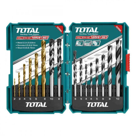 Serie di 16 punte per trapano miste legno muro e ferro (1/4)