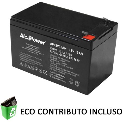 Alca power batteria al piombo da 12v 12ah ricaricabile per ups e illuminazione di emergenza