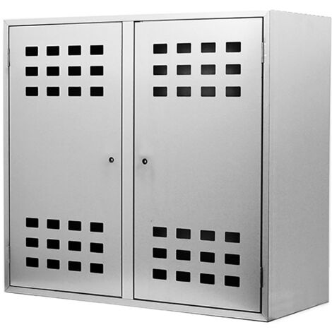 Armadietto box zincato h 90 x l 98 x p 42cm per la custodia di 2 bombole gas gpl