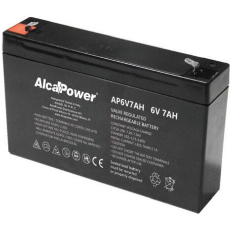 Alca power batteria al piombo da 6v 7ah ricaricabile per ups e illuminazione di emergenza (1/3)
