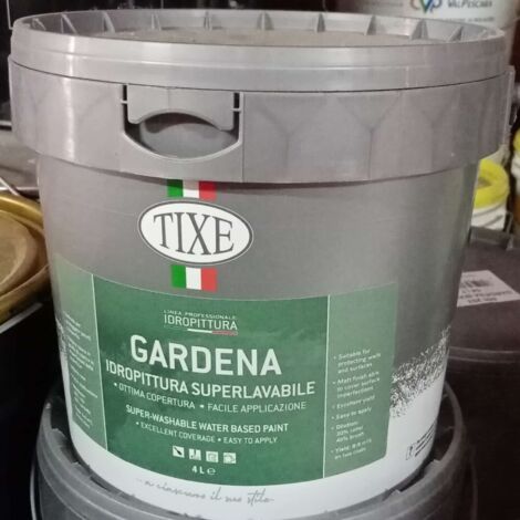 Tixe gardena 4lt idro pittura superlavabile bianca opaca per interni ed esterni alta copertura