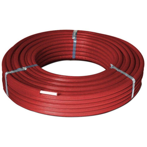 Tubo multistrato bianco rivestito rosso per acqua 16x2,0mm - 1mt