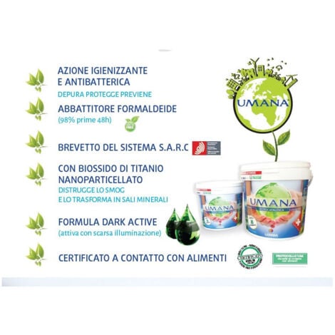 Loggia umana classic 2,5lt pittura bianca lavabile igienizzante ed antibatterica
