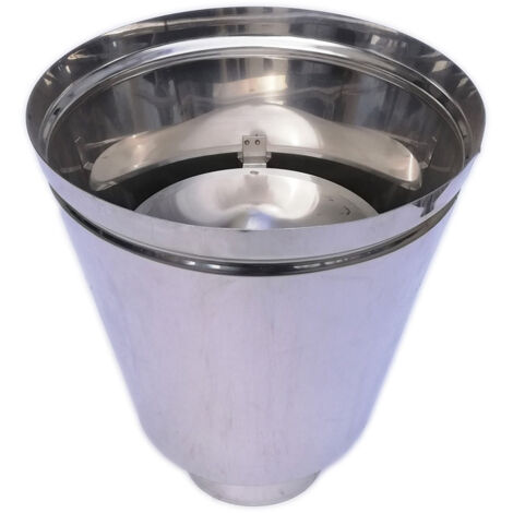 Fumaiolo da 80mm terminale veneto inox base tonda m maschio da 80mm