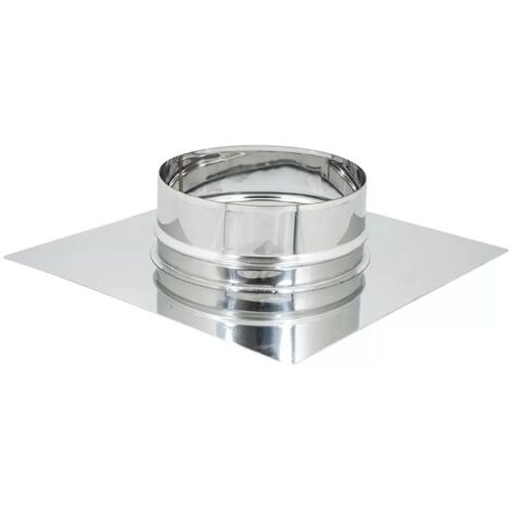 Base forata inox da 400x400mm a innesto m 300mm spessore 6 decimi aisi 304