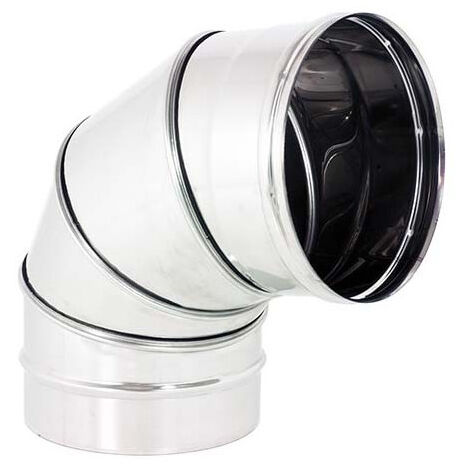Curva gomito inox 130mm orientabile registrabile 5 decimi curvatura 0-90° (1/4)