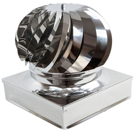Fumaiolo da 22x32cm base rettangolare tipo radiante eolico inox aisi 304
