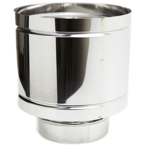 Fumaiolo da 150mm terminale tipo botte 4 venti inox aisi 304 base tonda m maschio (1/4)