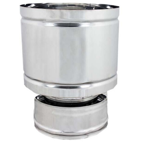 Fumaiolo da 250-300mm terminale tipo botte 4 venti inox aisi 304 doppia parete (1/4)