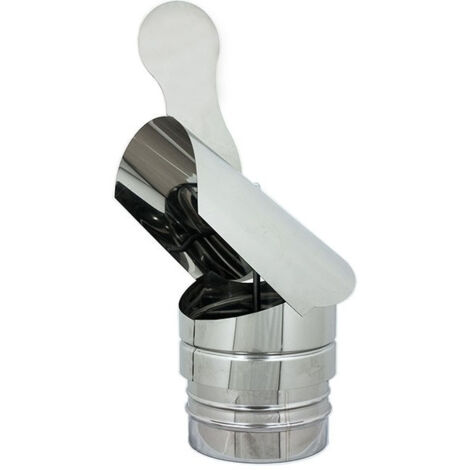 Fumaiolo gallo da 140mm in acciaio inox base tonda innesto m maschio (1/4)