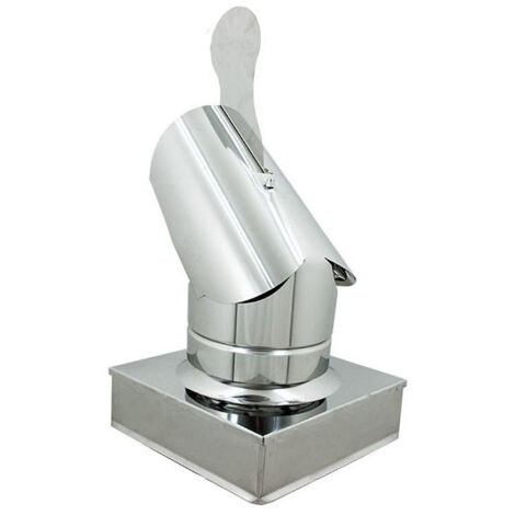 Fumaiolo gallo 20x20cm in acciaio inox base quadra (1/3)