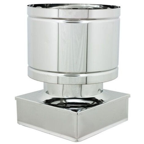 Fumaiolo da 50x50cm tipo botte 4 venti inox aisi 304 base quadra