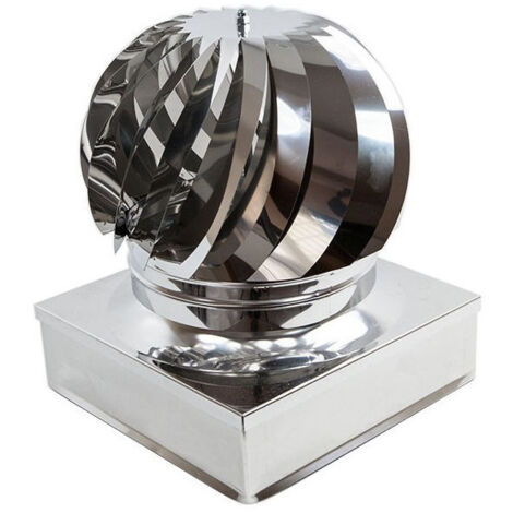 Fumaiolo da 40x40cm base quadra tipo radiante eolico inox aisi 304