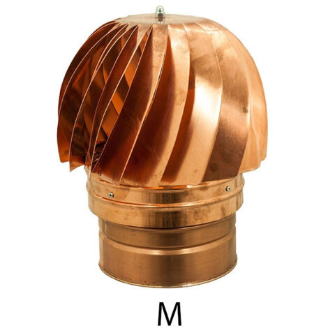 Fumaiolo da 120mm tipo radiante eolico di rame base tonda innesto m maschio