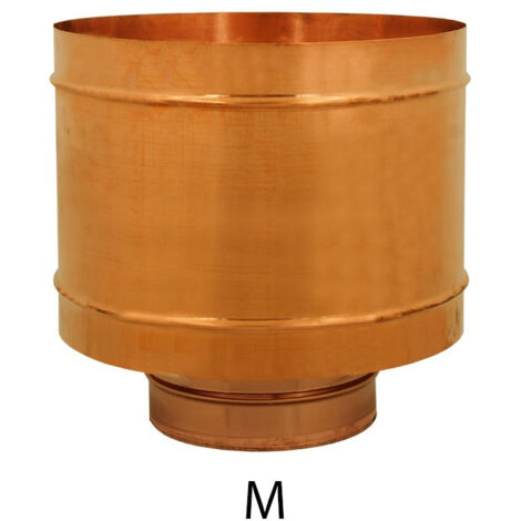 Fumaiolo da 220mm terminale tipo botte 4 venti di rame base tonda m maschio