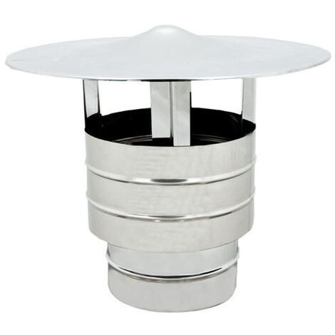 Fumaiolo da 80mm antivento inox base tonda innesto m maschio