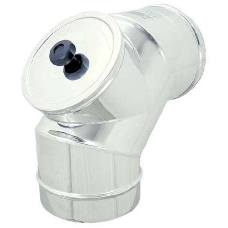 Curva da 100mm gomito mf con ispezione a tappo da in acciaio inox aisi 304