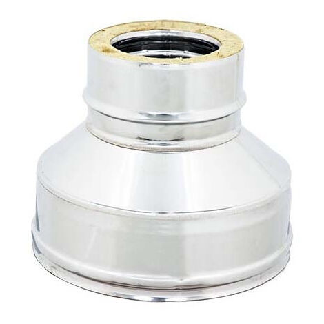 Riduzione inox doppia parete da di 130 - de 180 mm a di 80 - de 130 mm