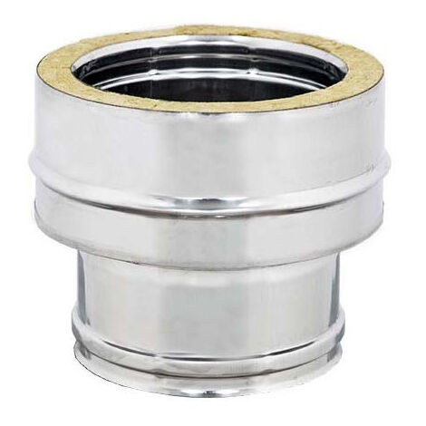 Raccordo inox mono parete f 150mm a doppia parete fm di 150 - de 200 mm