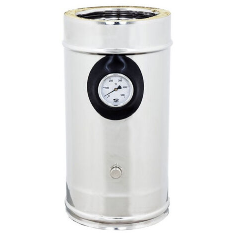 Modulo inox prelievo e rilevamento fumi doppia parete di 100 - de 150 mm (1/2)
