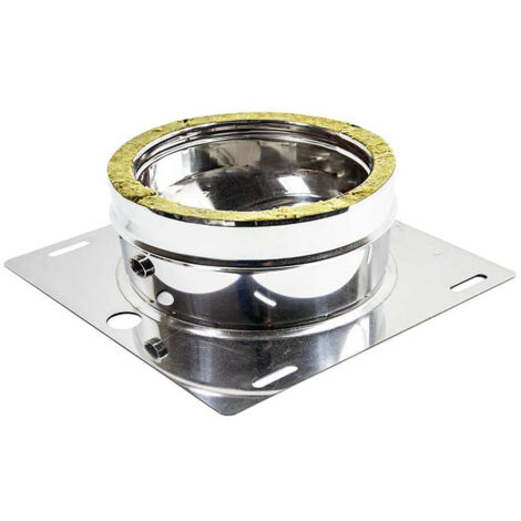 Piastra di base inox doppia parete con spurgo di 250 - de 300 mm