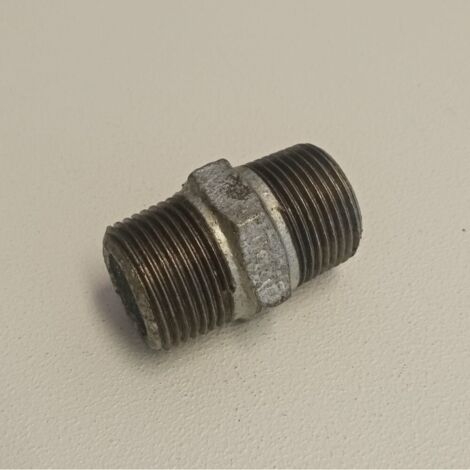 Raccordo mm 1/2'' - 2pz niples nipplo doppia vite di ghisa zincata malleabile
