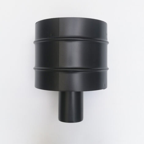 Terminale a botte anti vento nero pellet da 80mm attacco maschio (1/3)