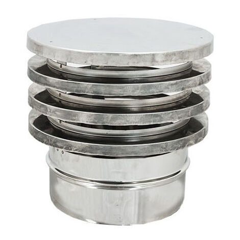 Fumaiolo da 100mm tipo zara di acciaio inox aisi 304 base tonda innesto m maschio monoparete