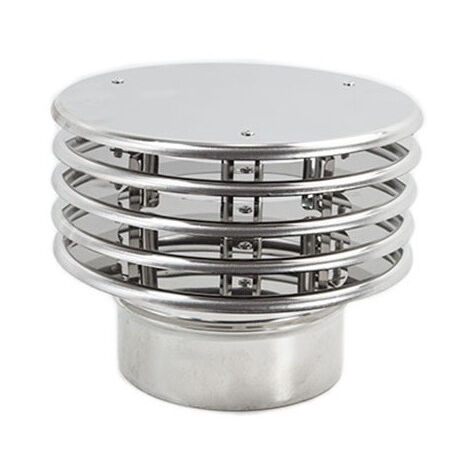 Fumaiolo da 180mm tipo con lamelle inox base tonda innesto m maschio