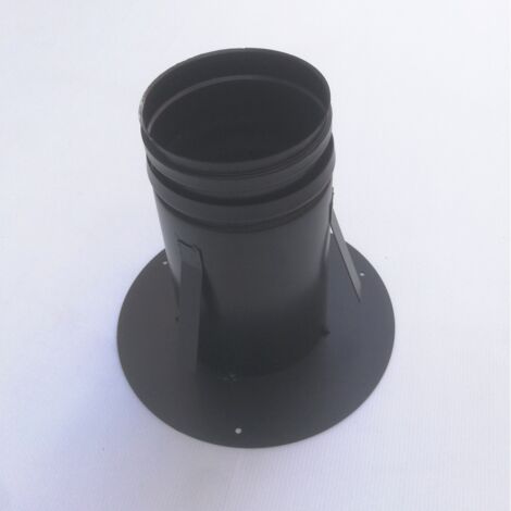 Raccordo a soffitto telescopico da 130mm con innesto per tubo inox per stufa a legna (1/5)