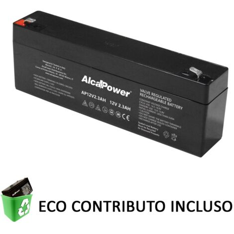 Alca power batteria al piombo da 12v 2,3ah ricaricabile per ups e illuminazione di emergenza
