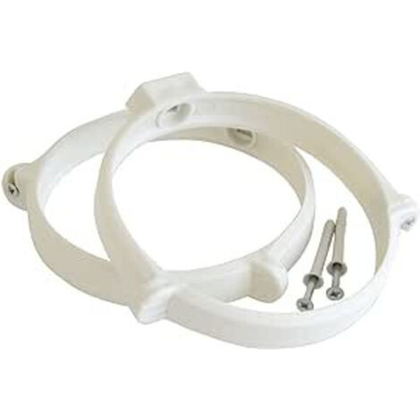 First 100mm collare bianco fermatubo a muro blister con 2pz per tubi tondi aerazione cappa (1/5)