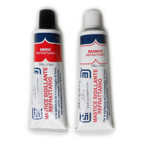 Mastice sigillante refrattario 50ml per temperature massime di 1200°c, colori bianco