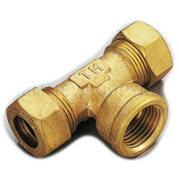 Raccordo 12x1/2''x12 a tee t femmina a compressione con tenuta o-ring